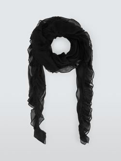 John Lewis Ruffle Scarf - view 2, Black