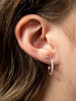 Tish Lyon Cara Titanium Cubic Zirconia Pavé Hoop Earrings - view 2, Silver