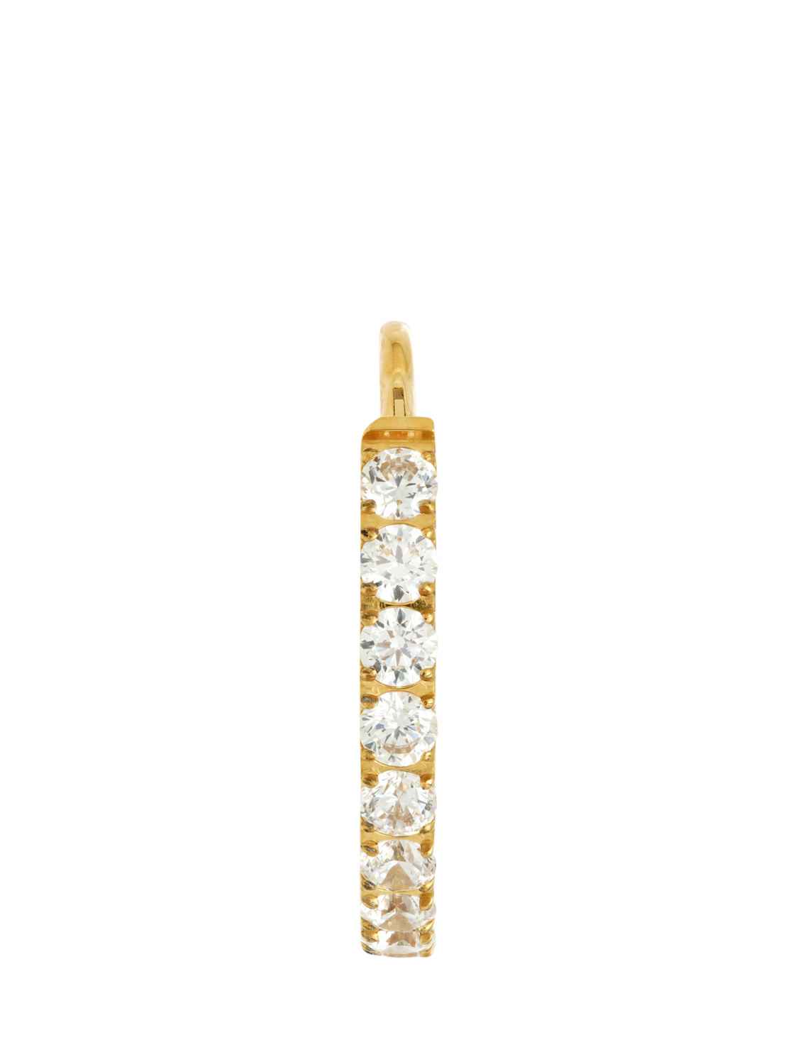 Product image 5 of 5, which shows Tish Lyon Cara Titanium Cubic Zirconia Pavé Hoop Earrings, Gold