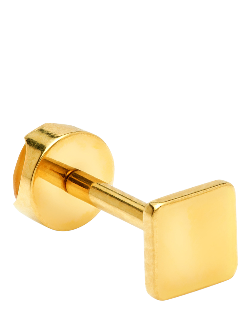 Product image 6 of 6, which shows Tish Lyon Kira Titanium Natural Stone Flatback Stud Earrings, Gold/Tiger's Eye