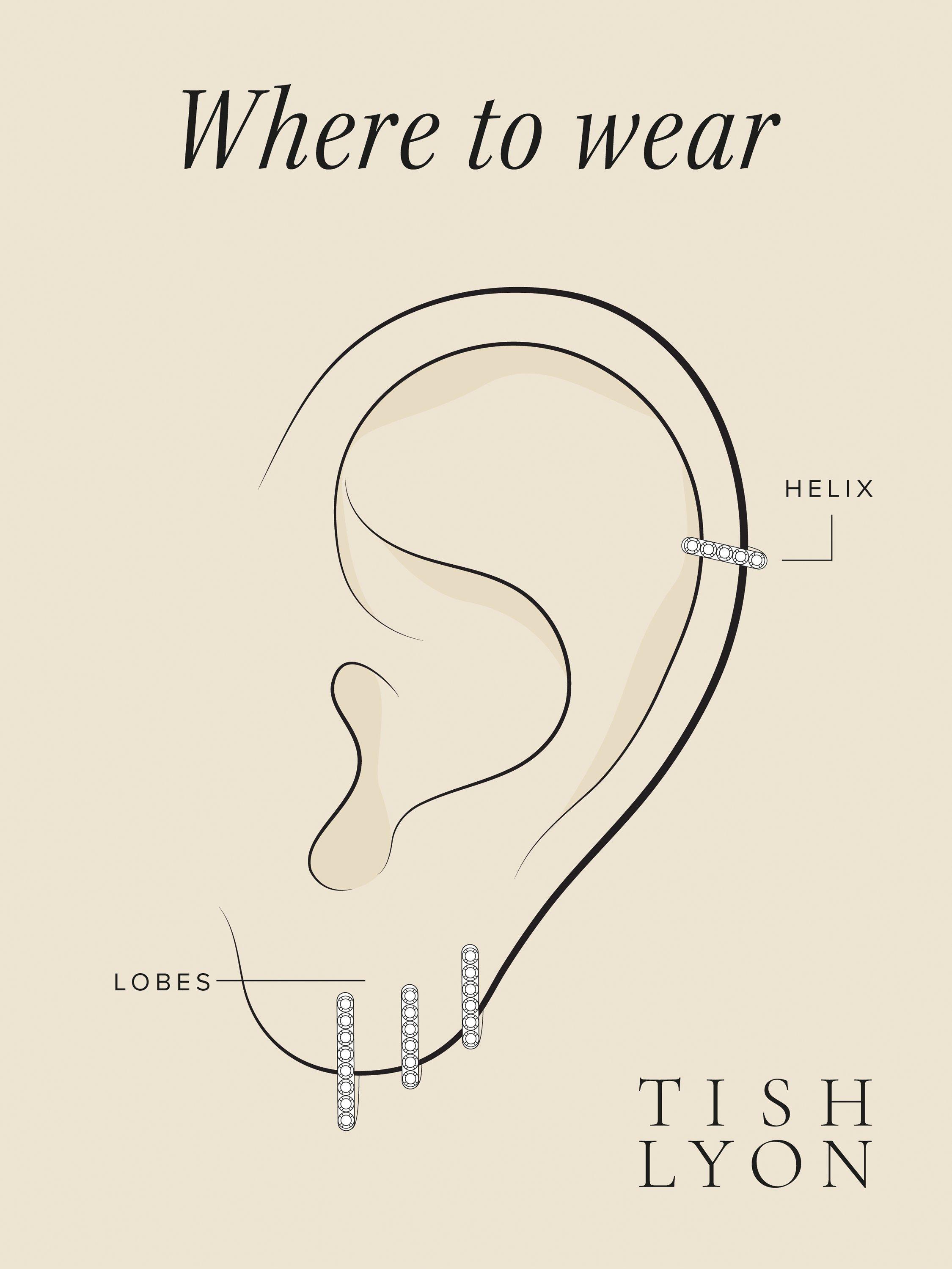 Product image 4 of 4, which shows Tish Lyon Leah Titanium Small Huggie Hoop Earrings, Black
