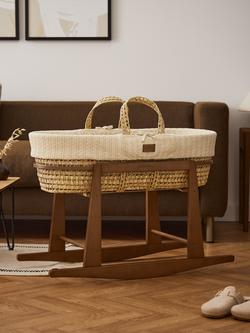 The Little Green Sheep Rocking Moses Basket Stand - view 2, Walnut