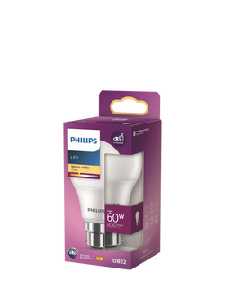 Philips 7W BC B22 LED Classic Bulb, Frosted, White