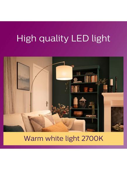 Philips 60W A60 B22 LED Non-Dimmable Classic Bulb, Pack of 6, White - view 2, White