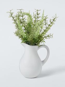 John Lewis Artificial Foliage in Ceramic Jug, White, White