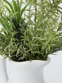 John Lewis Artificial Foliage in Ceramic Jug, White - view 2, White