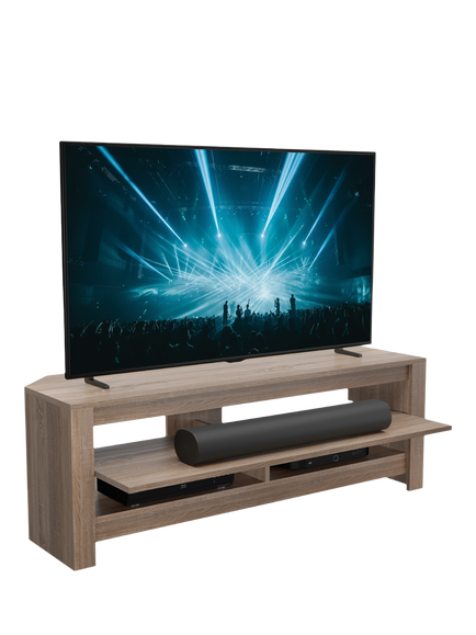 AVF Calibre Sound 120 TV Stand for TVs up to 60”, Sawn Oak - view 2, Sawn Oak