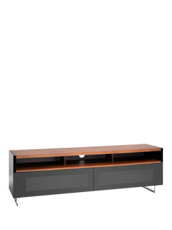 AVF Panorama PM160WBX TV Stand for TVs up to 80" with Double Sided Top & Soundbar Shelf, Walnut / Black, Walnut/Black