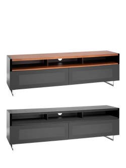 AVF Panorama PM160WBX TV Stand for TVs up to 80" with Double Sided Top & Soundbar Shelf, Walnut / Black - view 2, Walnut/Black
