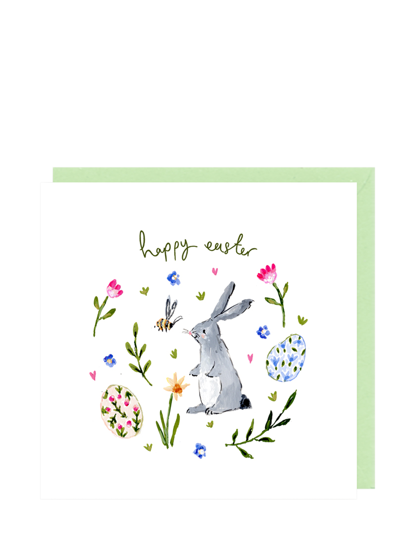 Louise Mulgrew Designs Bunny & Bee Easter Card