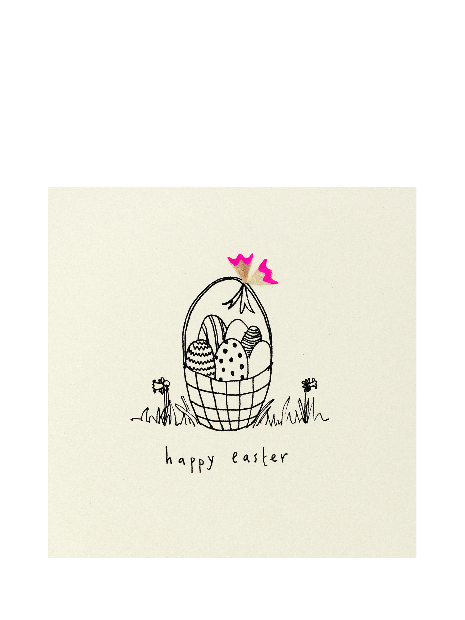 Ruth Jackson Egg Basket Pencil Shaving Easter Card