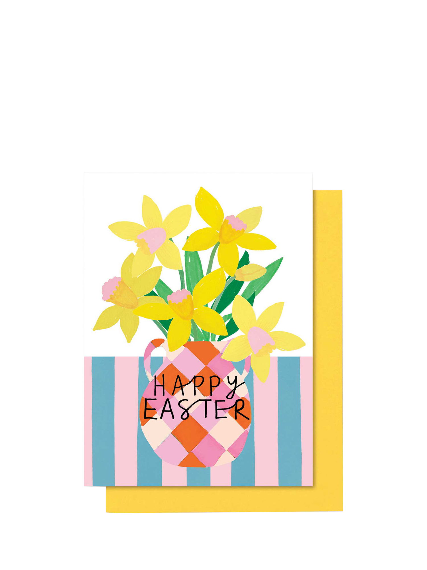 Stop the Clock Design Vase Of Daffodils Easter Card