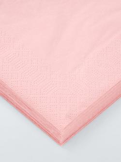 John Lewis Plain Paper Napkins, Pink, Pack of 20 - view 2, Pink