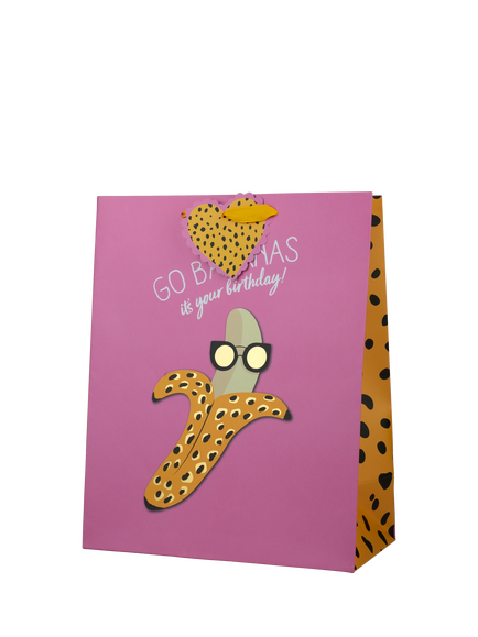 Tache Crafts Go Bananas Birthday Gift Bag, Multi, Medium, Multi