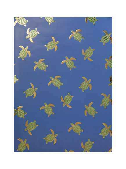 Elizabeth Scarlett Turtle Wrapping Paper, Mid Blue, Mid Blue
