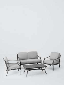 John Lewis Marlow Aluminium 4 Seater Garden Lounge Set, Black/Grey