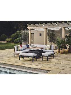 John Lewis Platform 8-Seater Corner Garden Dining/Lounge Set with Height-Adjustable Table, Green - view 2, Grey