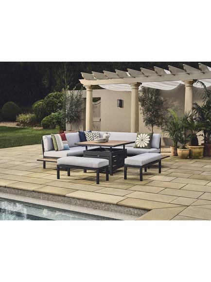 John Lewis Platform 8-Seater Corner Garden Dining/Lounge Set with Height-Adjustable Table - view 2, Grey