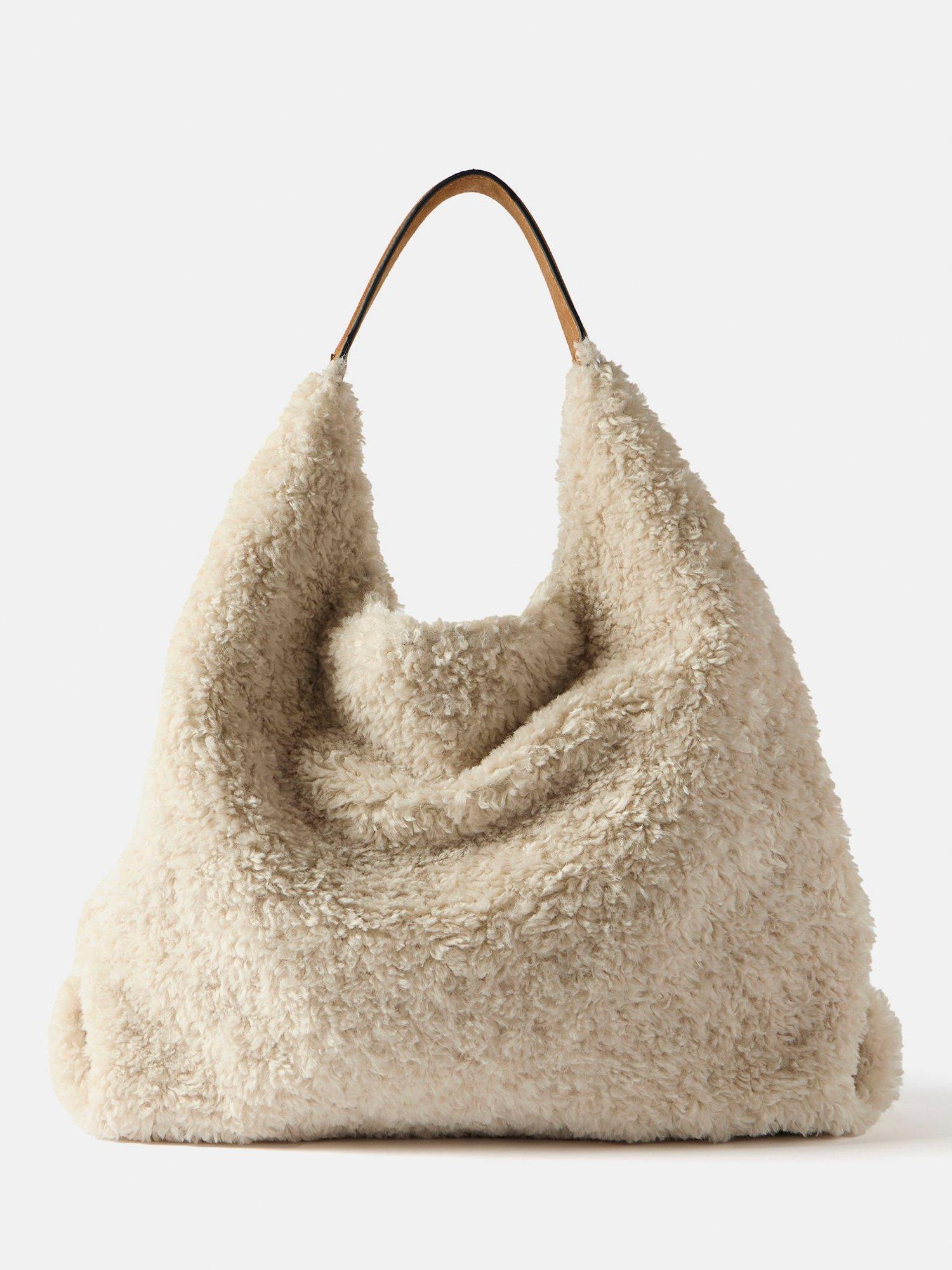 Product image 1 of 4, which shows Mint Velvet Borg Slouchy Tote Bag, Cream