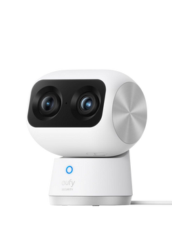 eufy S350 4K Dual Lens Pan Tilt Smart Indoor Security Camera, White, White