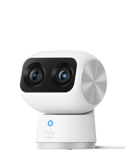 eufy S350 4K Dual Lens Pan Tilt Smart Indoor Security Camera, White, White