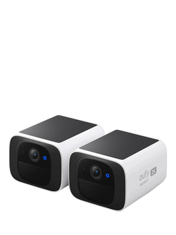 eufy SoloCam S220 2K Smart Security Camera, Solar-Powered, Pack of 2, White, White