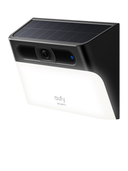 eufy S120 2K Solar Wall Light Outdoor Security Camera, Black, Black