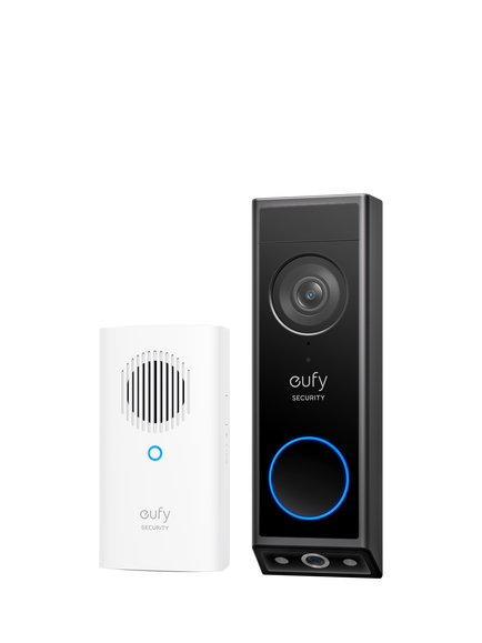 eufy E340 2K Dual Cameras Smart Video Doorbell with Chime, Black, Black