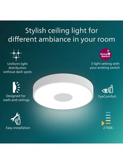 Philips SceneSwitch Coiner LED 24W Ceiling Light, White - view 2, White