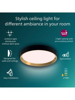 Philips SceneSwitch Hanno LED 24W Ceiling Light, Black - view 2, Black