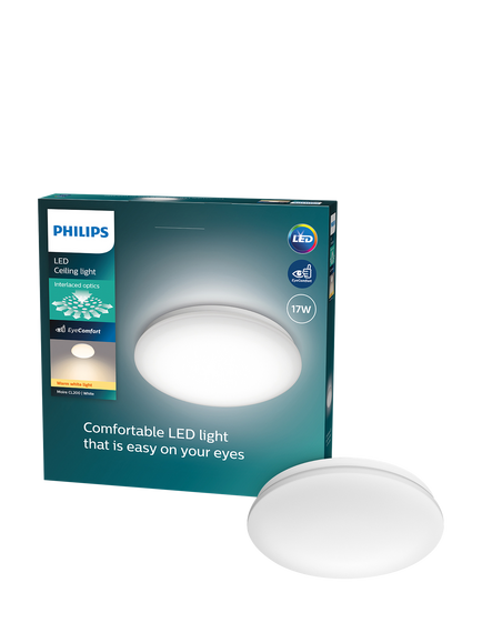 Philips Moire CL200 LED 17W Ceiling Light, White, White