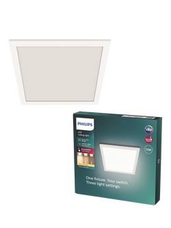 Philips SceneSwitch Touch CL560 LED 12W Square Ceiling Light, White, White