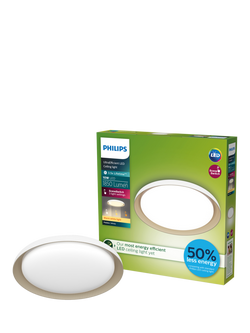 Philips SceneSwitch Ultra Efficient Pebblo LED 10W Ceiling Light, White, White