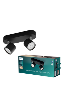 Philips Star Bar Dimmable Double LED 4.5W Spotlight, Black, Black