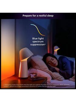 Philips Hue White and Colour Ambiance Twilight LED Smart Bedside Lamp, White - view 2, White