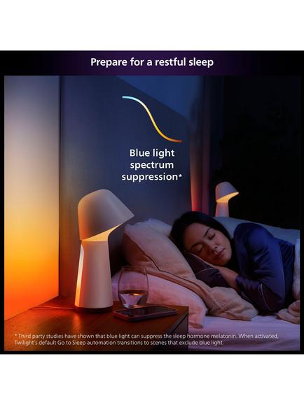 Philips Hue White and Colour Ambiance Twilight LED Smart Bedside Lamp, White - view 2, White