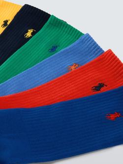 Ralph Lauren Polo Pony Socks, Pack of 6 - view 2, Nv Bl Tom Grn Sph Yw