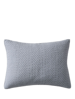 west elm Reflections Cotton Matelasse Standard Pillowcase, Arctic Blue