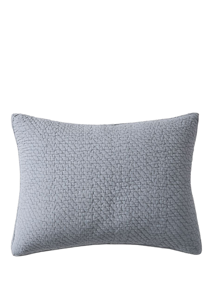 west elm Reflections Cotton Matelasse Standard Pillowcase, Arctic Blue