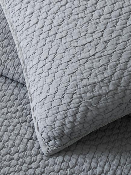 west elm Reflections Cotton Matelasse Standard Pillowcase - view 2, Arctic Blue