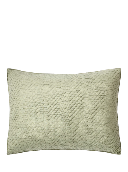 west elm Reflections Cotton Matelasse Standard Pillowcase, Celadon