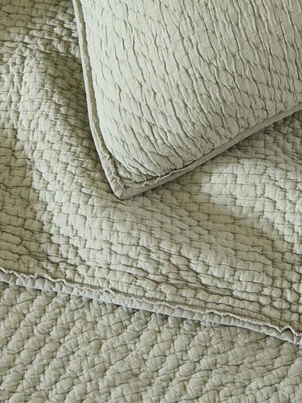 west elm Reflections Cotton Matelasse Standard Pillowcase - view 2, Celadon