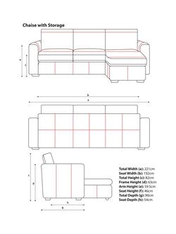 John Lewis Oliver II RHF Storage Chaise End Leather Sofa, Dark Leg - view 2, Matt Navy
