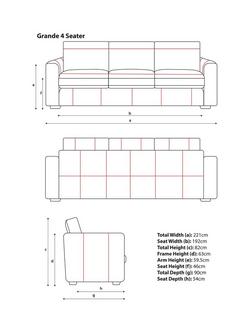 John Lewis Oliver II Grand 4 Seater Leather Sofa, Dark Leg - view 2, Demetra Green