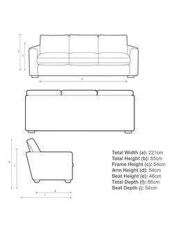 John Lewis Oliver II Grand 4 Seater Leather Sofa, Dark Leg - view 2, Matt Black