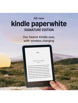 Amazon Kindle Paperwhite (2024) Signature Edition, Waterproof eReader, 7" High Resolution Illuminated Touch Screen with Auto-Adjusting Front Light and Wireless Charging, 32GB - view 2, Metallic Jade