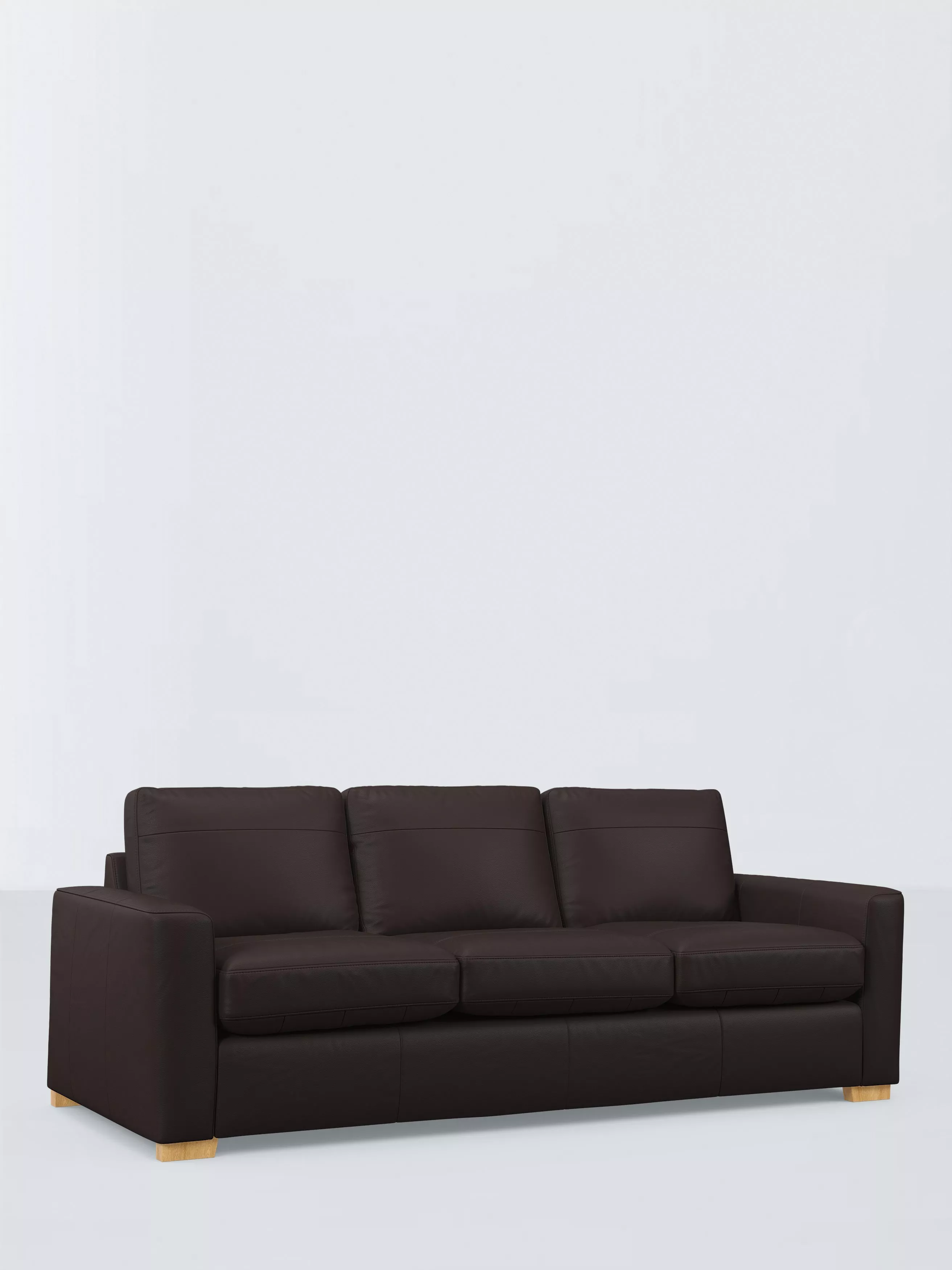 John Lewis Oliver II Grand 4 Seater Leather Sofa, Light Leg