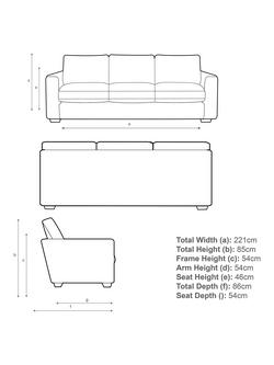 John Lewis Oliver II Grand 4 Seater Leather Sofa, Dark Leg - view 2, Matt Pearl