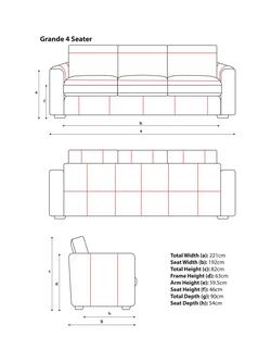 John Lewis Oliver II Grand 4 Seater Leather Sofa, Light Leg - view 2, Matt Pearl