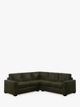 John Lewis Oliver II 5 Seater Leather Corner Sofa, Dark Leg